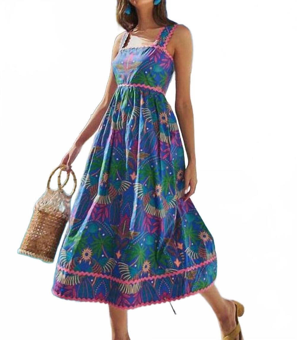 NEW SUGARLIPS yori midi dress in dark blue multi